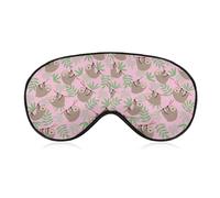 Qjjinxior Smooth Fabric Eye Mask, Cute Sloth Sleep Mask, Sleeping Eye Mask with Adjustable Headband for Men, Women