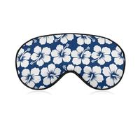 Qjjinxior Smooth Fabric Eye Mask, Flower Hawaiian Style Sleep Mask, Sleeping Eye Mask with Adjustable Headband for Men, Women