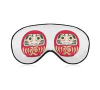 Qjjinxior Smooth Fabric Eye Mask, Fortune Daruma Sleep Mask, Sleeping Eye Mask with Adjustable Headband for Men, Women