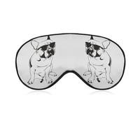 Qjjinxior Smooth Fabric Eye Mask, French Bulldog Sleep Mask, Sleeping Eye Mask with Adjustable Headband for Men, Women