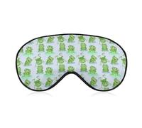 Qjjinxior Smooth Fabric Eye Mask, Frogs Pattern Sleep Mask, Sleeping Eye Mask with Adjustable Headband for Men, Women