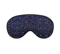 Qjjinxior Smooth Fabric Eye Mask, Glow in The Dark Constellations Midnight Sleep Mask, Sleeping Eye Mask with Adjustable Headband for Men, Women