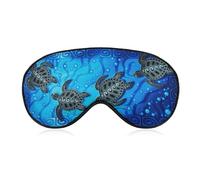 Qjjinxior Smooth Fabric Eye Mask, Green Small Tortoise Sleep Mask, Sleeping Eye Mask with Adjustable Headband for Men, Women