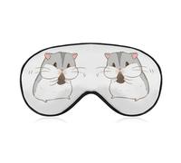 Qjjinxior Smooth Fabric Eye Mask, Hamster Sleep Mask, Sleeping Eye Mask with Adjustable Headband for Men, Women