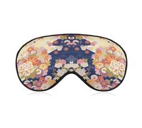 Qjjinxior Smooth Fabric Eye Mask, Japan Traditional Kimono Sleep Mask, Sleeping Eye Mask with Adjustable Headband for Men, Women