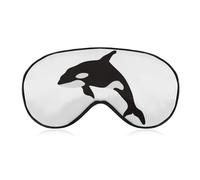Qjjinxior Smooth Fabric Eye Mask, Killer Whale Pattern Sleep Mask, Sleeping Eye Mask with Adjustable Headband for Men, Women