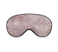 Qjjinxior Smooth Fabric Eye Mask, Leopard Skin Rose Gold Sleep Mask, Sleeping Eye Mask with Adjustable Headband for Men, Women
