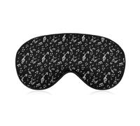 Qjjinxior Smooth Fabric Eye Mask, Music Note Sleep Mask, Sleeping Eye Mask with Adjustable Headband for Men, Women