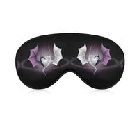 Qjjinxior Smooth Fabric Eye Mask, Purple and Wirte Dragons Sleep Mask, Sleeping Eye Mask with Adjustable Headband for Men, Women