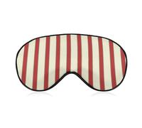 Qjjinxior Smooth Fabric Eye Mask, Red and Cream Stripes Sleep Mask, Sleeping Eye Mask with Adjustable Headband for Men, Women