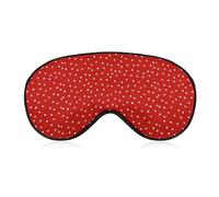 Qjjinxior Smooth Fabric Eye Mask, Red and White Polka Dots Sleep Mask, Sleeping Eye Mask with Adjustable Headband for Men, Women