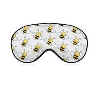 Qjjinxior Smooth Fabric Eye Mask, Small Bee Sleep Mask, Sleeping Eye Mask with Adjustable Headband for Men, Women