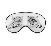 Qjjinxior Smooth Fabric Eye Mask, Snow Leopard Sleep Mask, Sleeping Eye Mask with Adjustable Headband for Men, Women