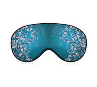 Qjjinxior Smooth Fabric Eye Mask, Spring Japanese Cherry Blossoms Sleep Mask, Sleeping Eye Mask with Adjustable Headband for Men, Women