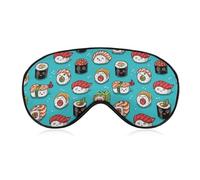 Qjjinxior Smooth Fabric Eye Mask, Sushi Cute Style Sleep Mask, Sleeping Eye Mask with Adjustable Headband for Men, Women