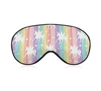 Qjjinxior Smooth Fabric Eye Mask, Unicorn Pattern Rainbow Sleep Mask, Sleeping Eye Mask with Adjustable Headband for Men, Women