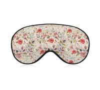 Qjjinxior Smooth Fabric Eye Mask, Watercolor Poppies Flowers Sleep Mask, Sleeping Eye Mask with Adjustable Headband for Men, Women