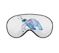 Qjjinxior Smooth Fabric Eye Mask, Watercolor Sea Turtle Sleep Mask, Sleeping Eye Mask with Adjustable Headband for Men, Women