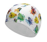 Qjjinxior Swimming Hat, 3D Watercolor Parrot Swimming Cap, Bathing Caps for Long Short Hair