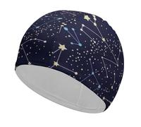 Qjjinxior Swimming Hat, Glow in The Dark Constellations Midnight Swimming Cap, Bathing Caps for Long Short Hair
