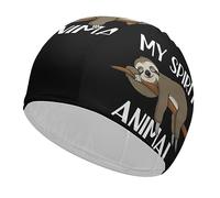 Qjjinxior Swimming Hat, My Sprirt Animal Sloth Swimming Cap, Bathing Caps for Long Short Hair