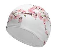 Qjjinxior Swimming Hat, Tempting Cherry Blossoms Swimming Cap, Bathing Caps for Long Short Hair
