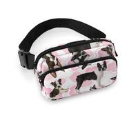 Qjjinxior Waist Bag, Boston Terrier Bumbag, Adjustable Fanny Pack for Running Walking Hiking