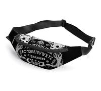 Qjjinxior Waist Bag, Cat Skull Head Witch Board Black Gothic Bumbag, Adjustable Fanny Pack for Running Walking Hiking