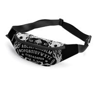 Qjjinxior Waist Bag, Cat Skull Head Witch Board Black Gothic Bumbag, Adjustable Fanny Pack for Running Walking Hiking