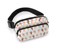 Qjjinxior Waist Bag, Colorful Ice Cream Bumbag, Adjustable Fanny Pack for Running Walking Hiking