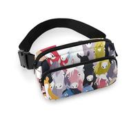 Qjjinxior Waist Bag, Colourful Cartoon Horses Bumbag, Adjustable Fanny Pack for Running Walking Hiking