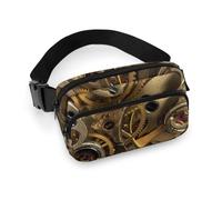 Qjjinxior Waist Bag, Cool Steampunk Gears Bumbag, Adjustable Fanny Pack for Running Walking Hiking