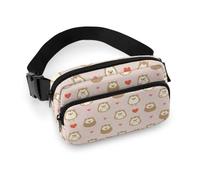 Qjjinxior Waist Bag, Cute Cartoon Hedgehog Bumbag, Adjustable Fanny Pack for Running Walking Hiking