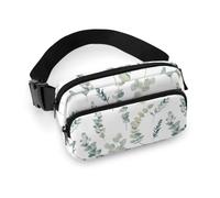 Qjjinxior Waist Bag, Eucalyptus Leaves Bumbag, Adjustable Fanny Pack for Running Walking Hiking