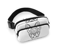 Qjjinxior Waist Bag, French Bulldog Bumbag, Adjustable Fanny Pack for Running Walking Hiking