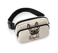 Qjjinxior Waist Bag, French Bulldog Bumbag, Adjustable Fanny Pack for Running Walking Hiking