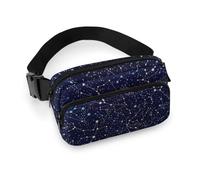 Qjjinxior Waist Bag, Glow in The Dark Constellations Midnight Bumbag, Adjustable Fanny Pack for Running Walking Hiking