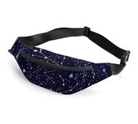 Qjjinxior Waist Bag, Glow in The Dark Constellations Midnight Bumbag, Adjustable Fanny Pack for Running Walking Hiking