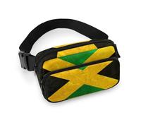 Qjjinxior Waist Bag, Jamaica Flag Art Design Bumbag, Adjustable Fanny Pack for Running Walking Hiking