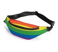 Qjjinxior Waist Bag, Rainbow Peace Love Bumbag, Adjustable Fanny Pack for Running Walking Hiking