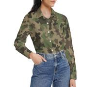 Qjjinxior Womens Blouse, Rottweiler Long Sleeve Shirt, Button Down Shirt for Work Party