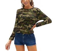 Qjjinxior Women's Top, Dolphin Train Long Sleeve T-Shirt, Casual Long Sleeve Crew Neck Top