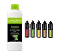 QJJML Cocktail Smoker Kit with Bubble Liquid & Essential Oil, Handheld Smoked Bubble Gun, Smoke Infuser Molecular Cuisine Bubble Machine,300ML