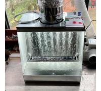 QJJML Pro waterfall spray booth, Craft Table Airbrush Booth for Models, Cakes,Color Temperature 5500K | Water Curtain Exhausting Air | LED Lighting,All Accessories Are Removable 58×50×40cm