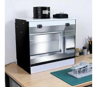 QJJML Waterfall Airbrush Booth With LED Lighting, Airbrush Spray Booth Kit With Water Curtain Exhausting Air, Portable Paint Booth For Models Crafts, All Accessories Are Removable 50×50×40cm