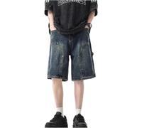 QJK Streetwear Baggy Summer Jorts Y2K Shorts Vintage Acid Wash Jean Shorts Fashion Jorts, Vintage Dark Denim, Medium