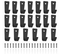 QJKEJI 20 Pcs Black Coat Hooks Wall Mounted, Black Wall Hooks for Hanging Heavy Duty Coats Clothes Hat Robe Keys Bags Storage Hooks, Home Kitchen Outdoor Bathroom Towel