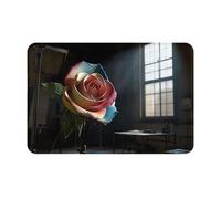 QJKFDHG 16x24 Halloween Welcome Mat Indoor Outdoor Door Rug mechanical rose | Thin 16x24 door mat clears door sweeps, non-slip backing, washable fabric, entryway kitchen bathroom halloween decor
