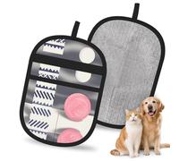 QJKFDHG A huge pink full moon Electrostatic Pet Hair Removal Gloves, Reusable Magic Brush for Dog & Cat Hair | Fur Remover for Couch, Carpet, Car Seat & Clothing