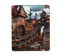 QJKFDHG a pirate boat pattern Custom Designed Mouse Pad with Wrist Rest - Unique Personalized Gaming and Office Desk Mat for Enhanced Comfort and Style